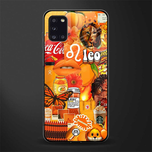 leo aesthetic collage glass case for samsung galaxy a31 image