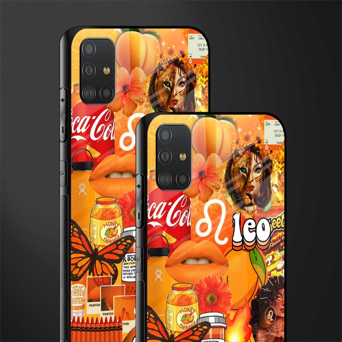 leo aesthetic collage glass case for samsung galaxy a51 image-2