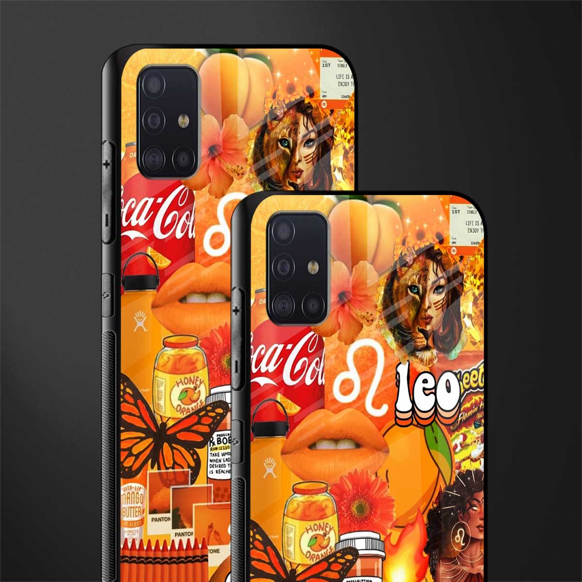 leo aesthetic collage glass case for samsung galaxy a71 image-2