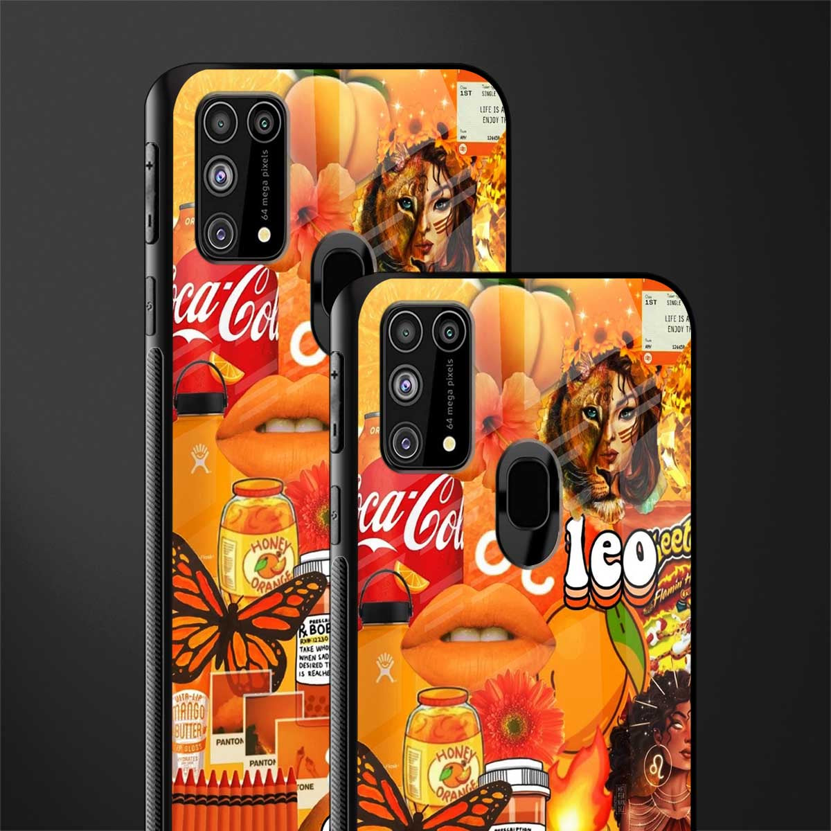 leo aesthetic collage glass case for samsung galaxy f41 image-2
