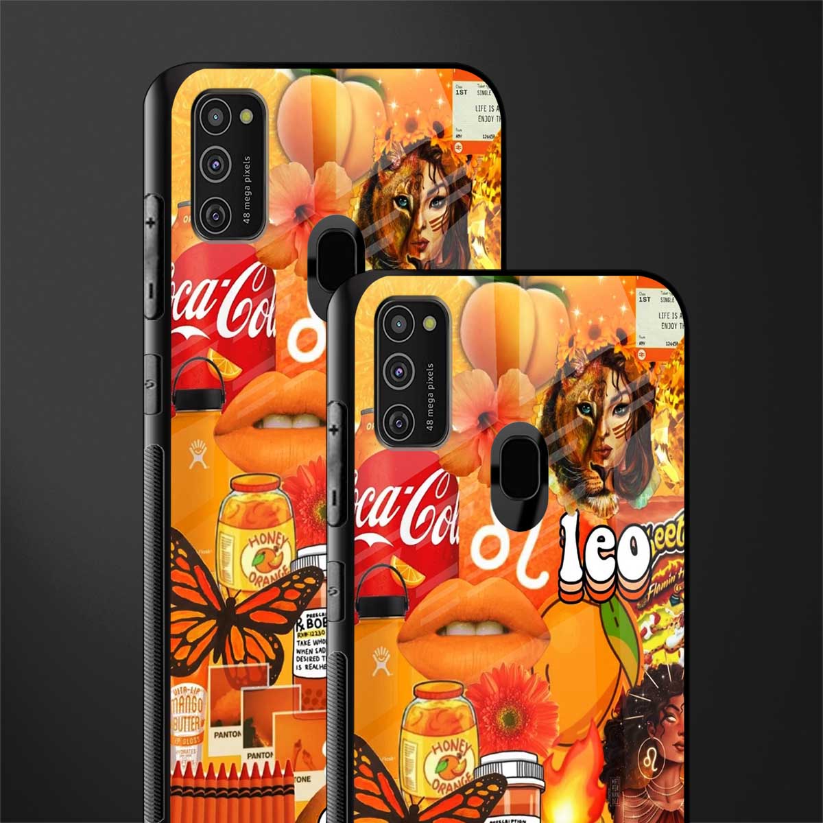 leo aesthetic collage glass case for samsung galaxy m21 image-2