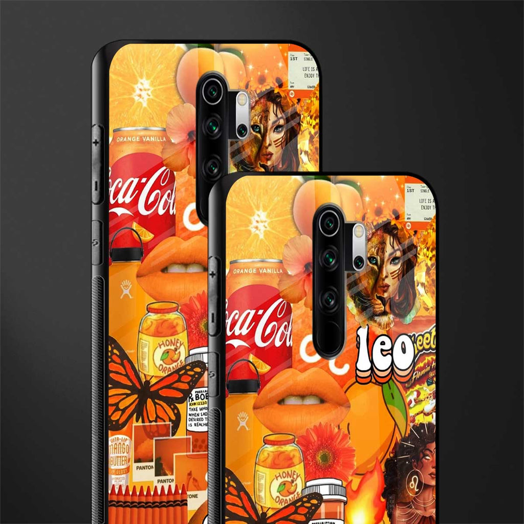 leo aesthetic collage glass case for redmi note 8 pro image-2