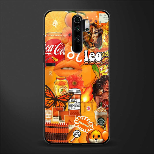 leo aesthetic collage glass case for redmi note 8 pro image