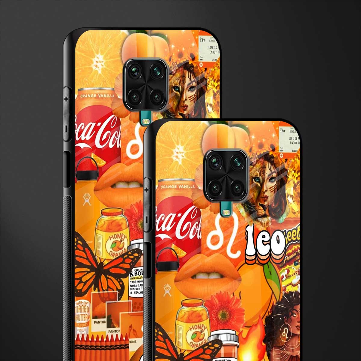 leo aesthetic collage glass case for redmi note 9 pro image-2