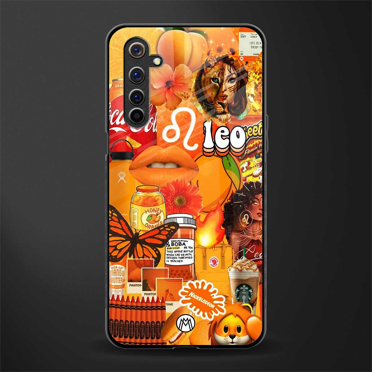leo aesthetic collage glass case for realme 6 image