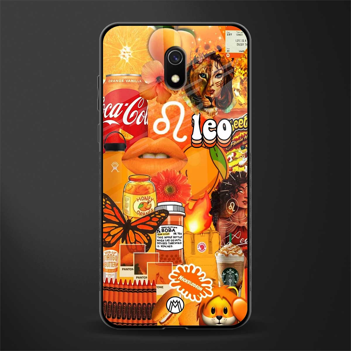 leo aesthetic collage glass case for redmi 8a image