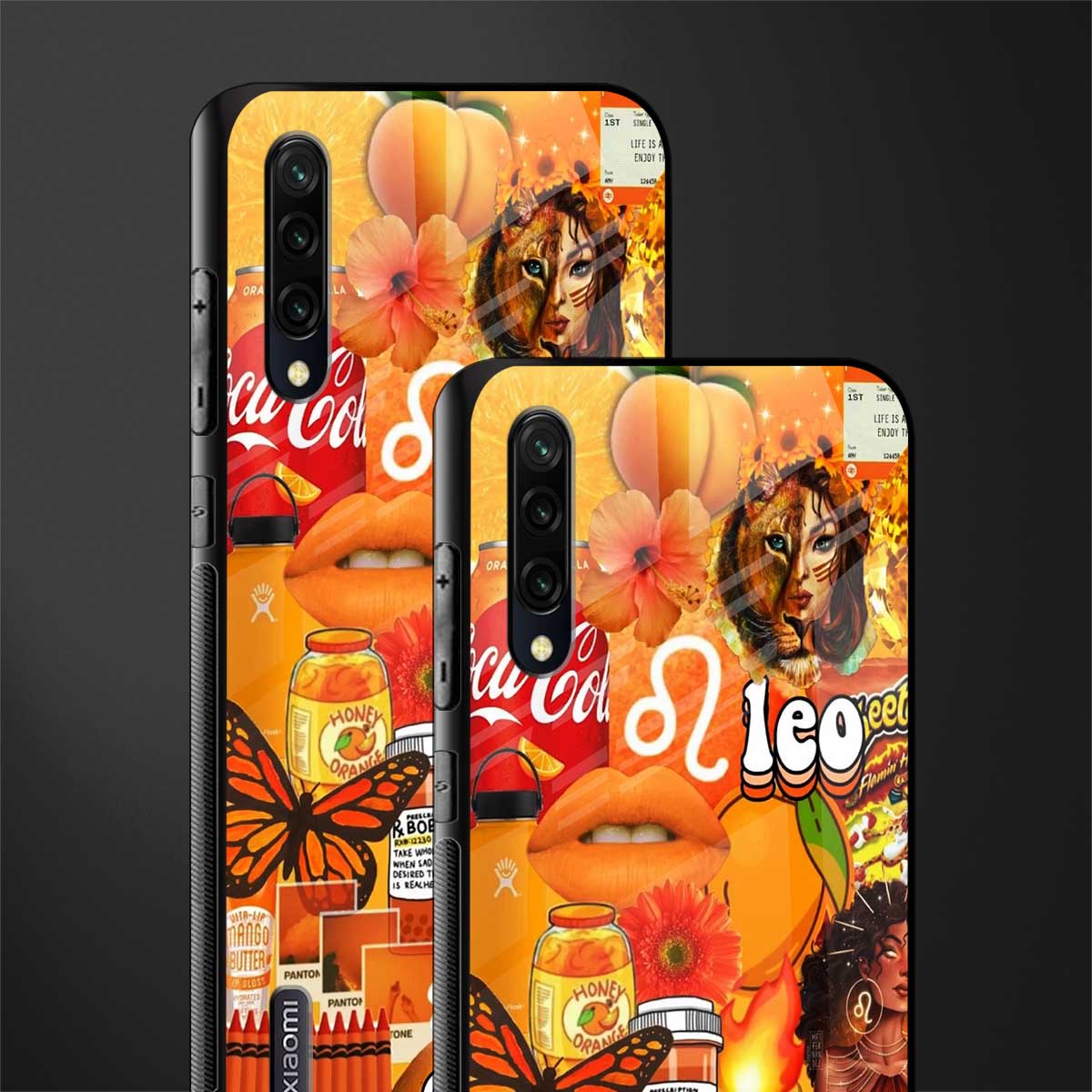 leo aesthetic collage glass case for mi a3 redmi a3 image-2