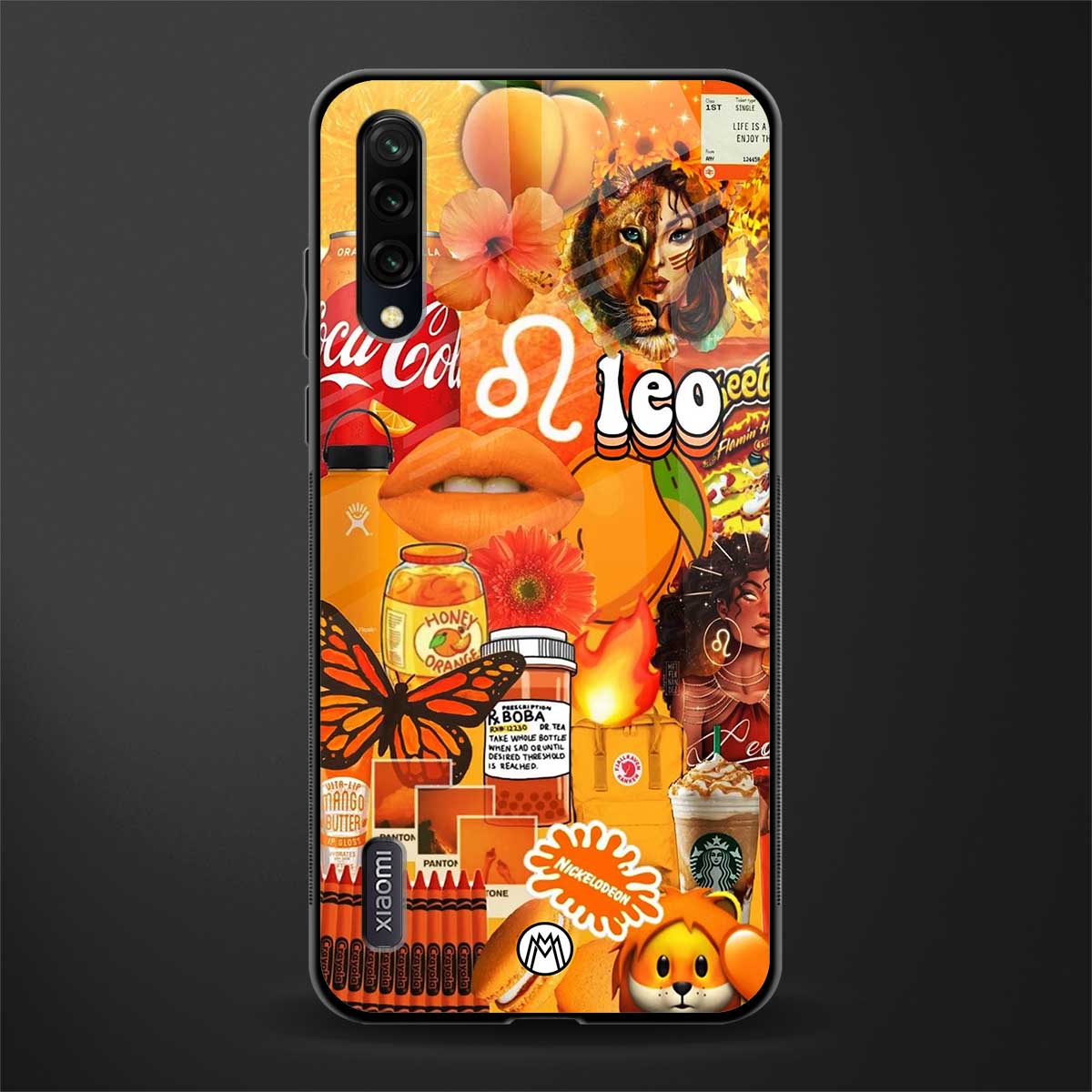 leo aesthetic collage glass case for mi a3 redmi a3 image