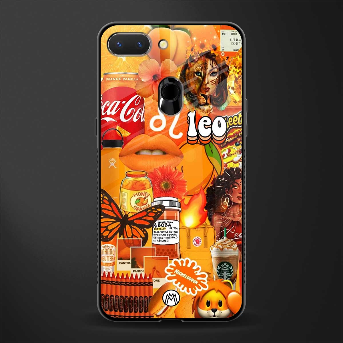 leo aesthetic collage glass case for oppo a5 image