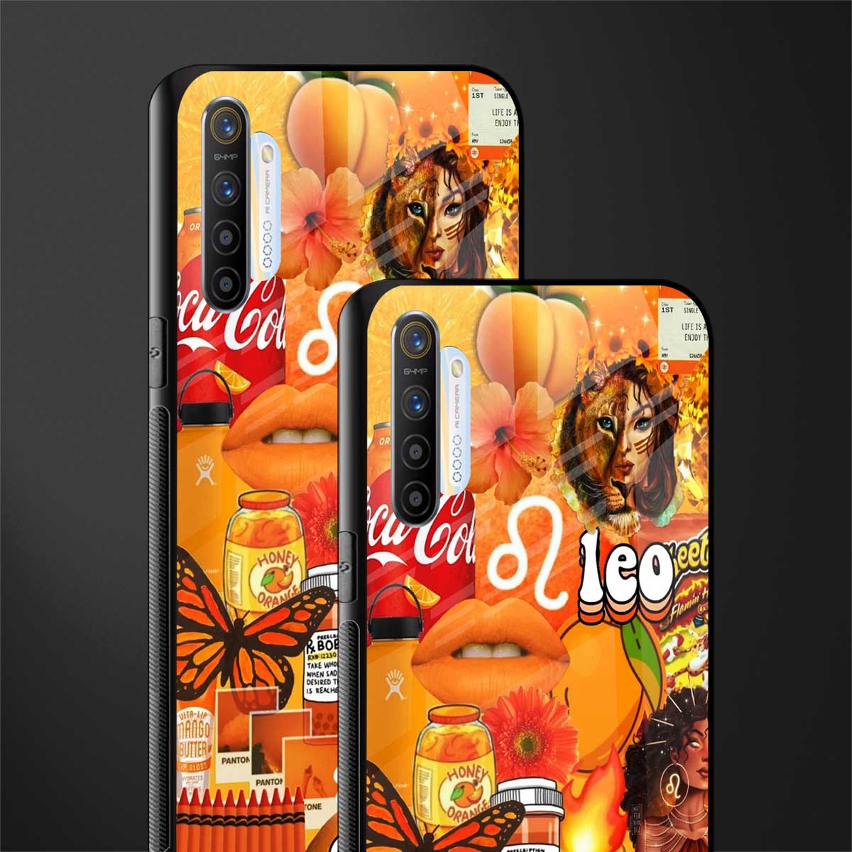 leo aesthetic collage glass case for realme xt image-2