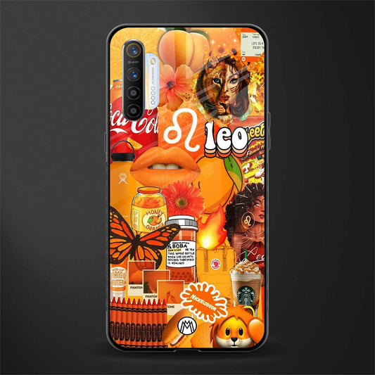 leo aesthetic collage glass case for realme x2 image