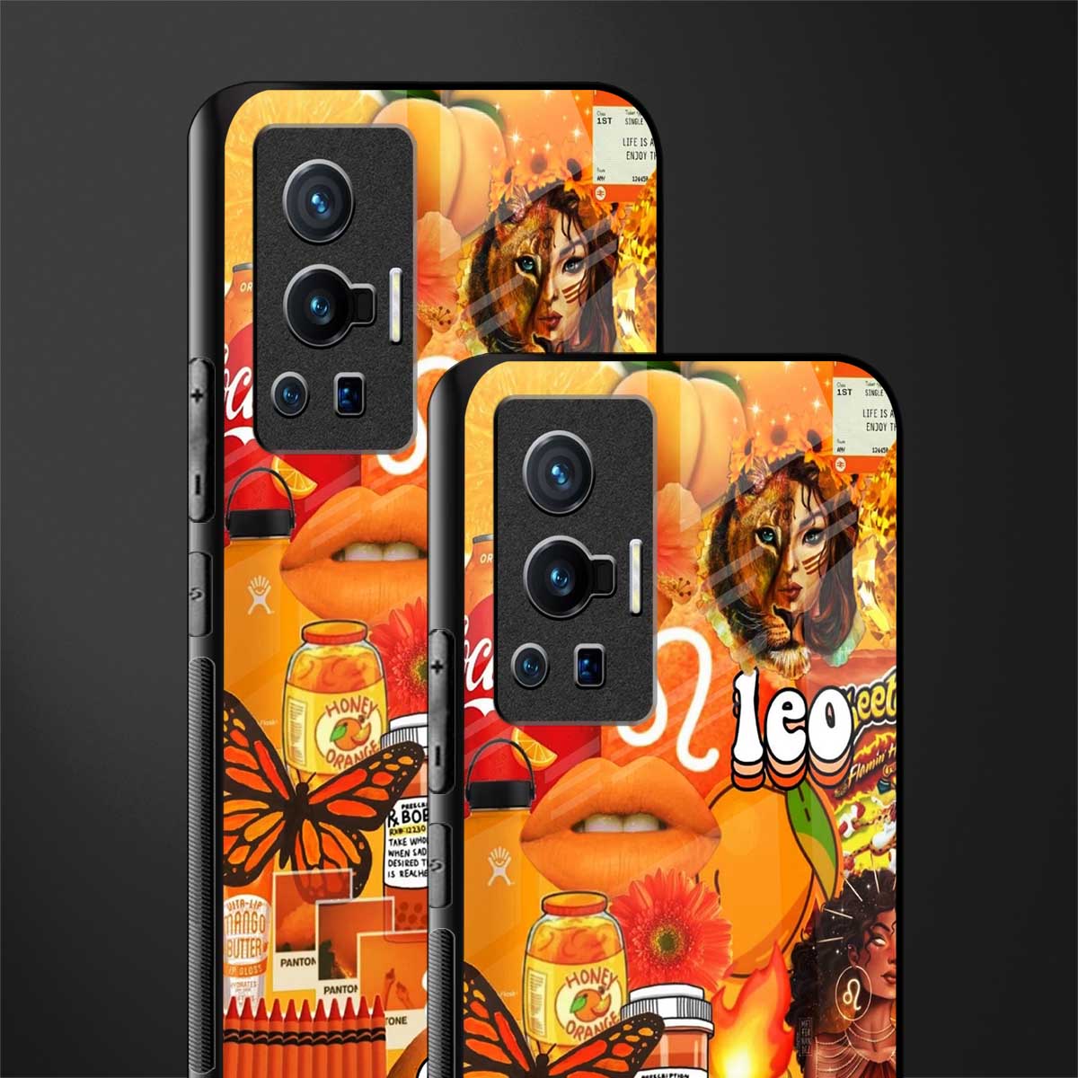 leo aesthetic collage glass case for vivo x70 pro image-2