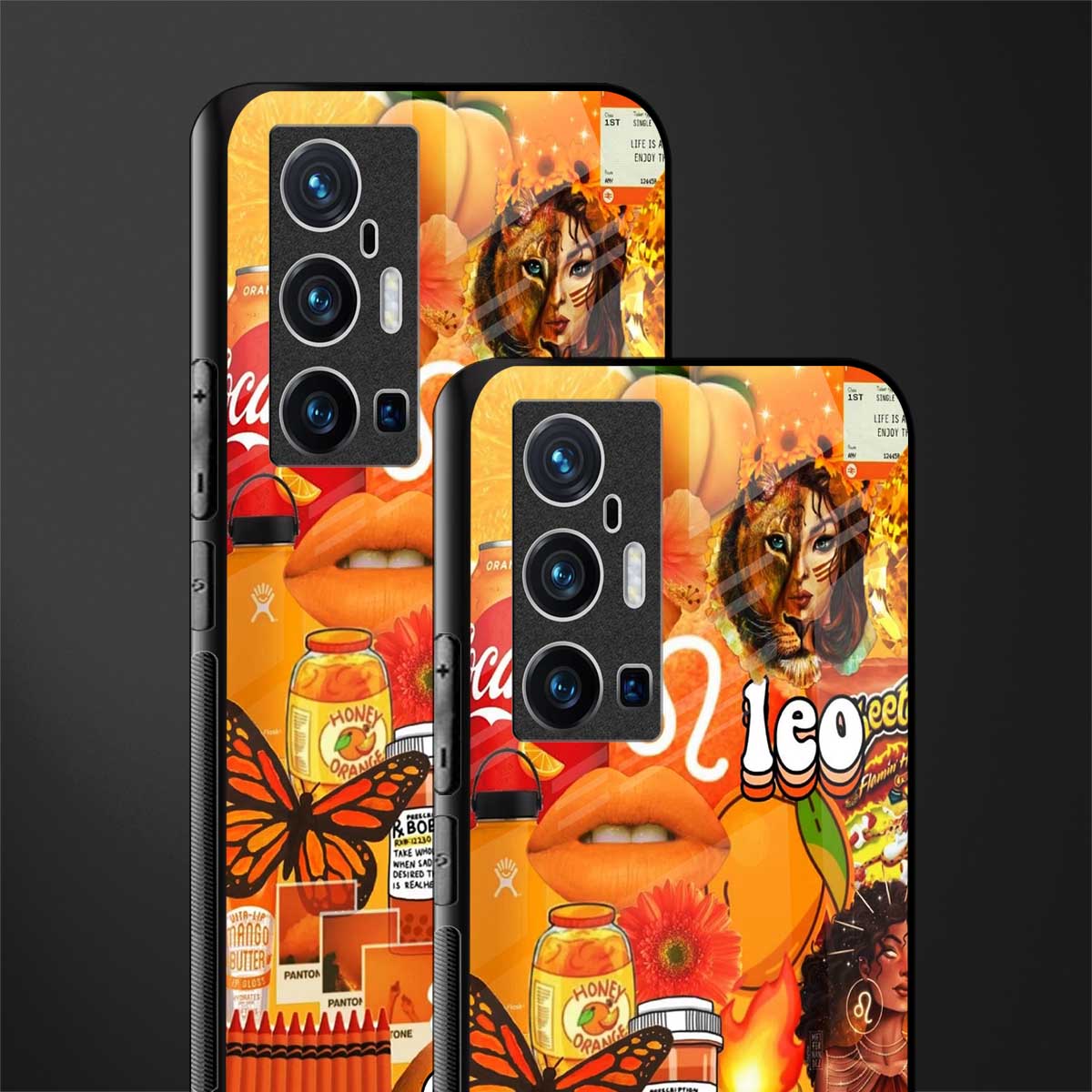 leo aesthetic collage glass case for vivo x70 pro plus image-2