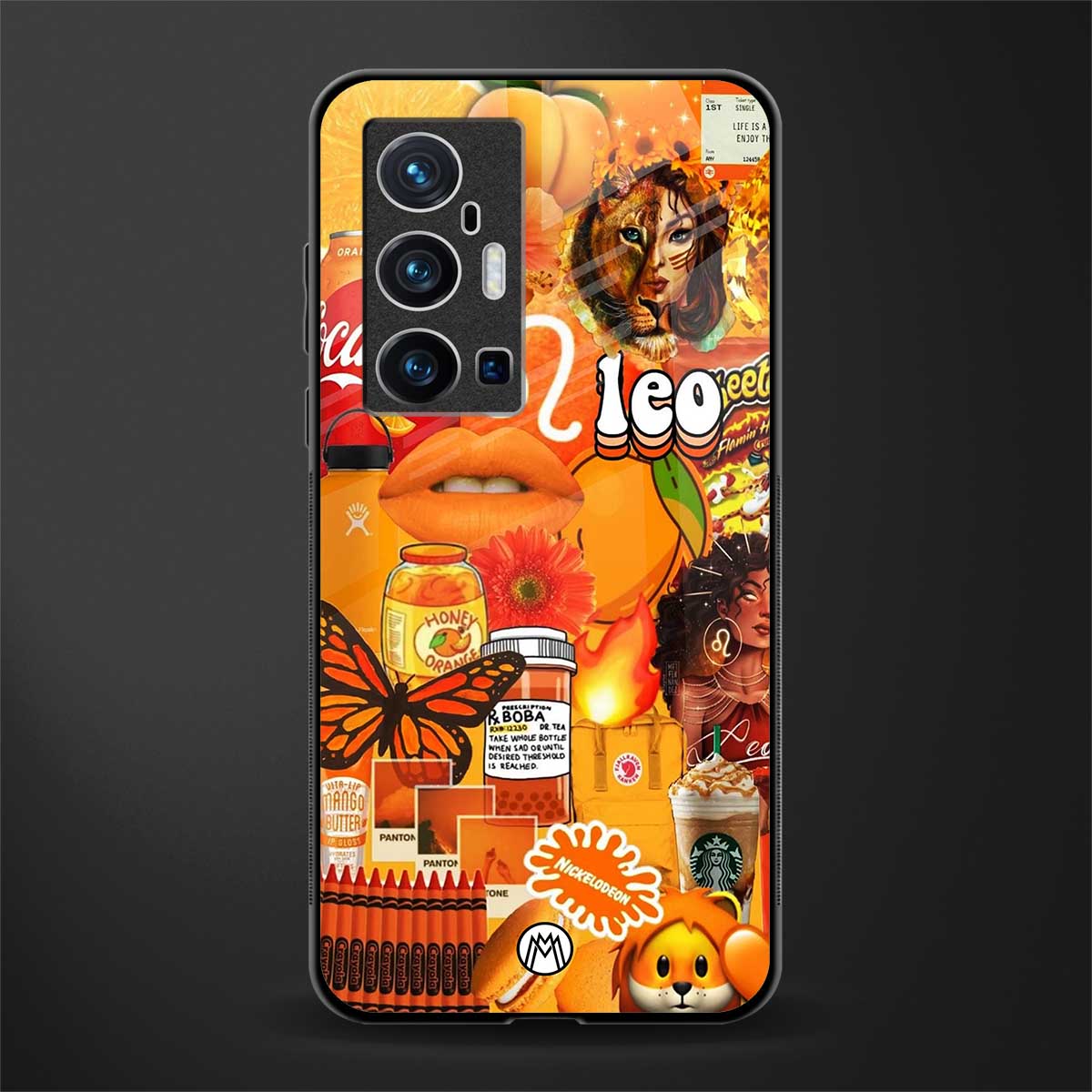 leo aesthetic collage glass case for vivo x70 pro plus image