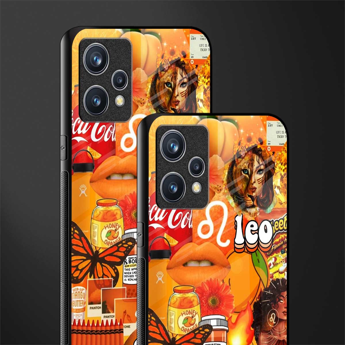 leo aesthetic collage glass case for realme 9 4g image-2