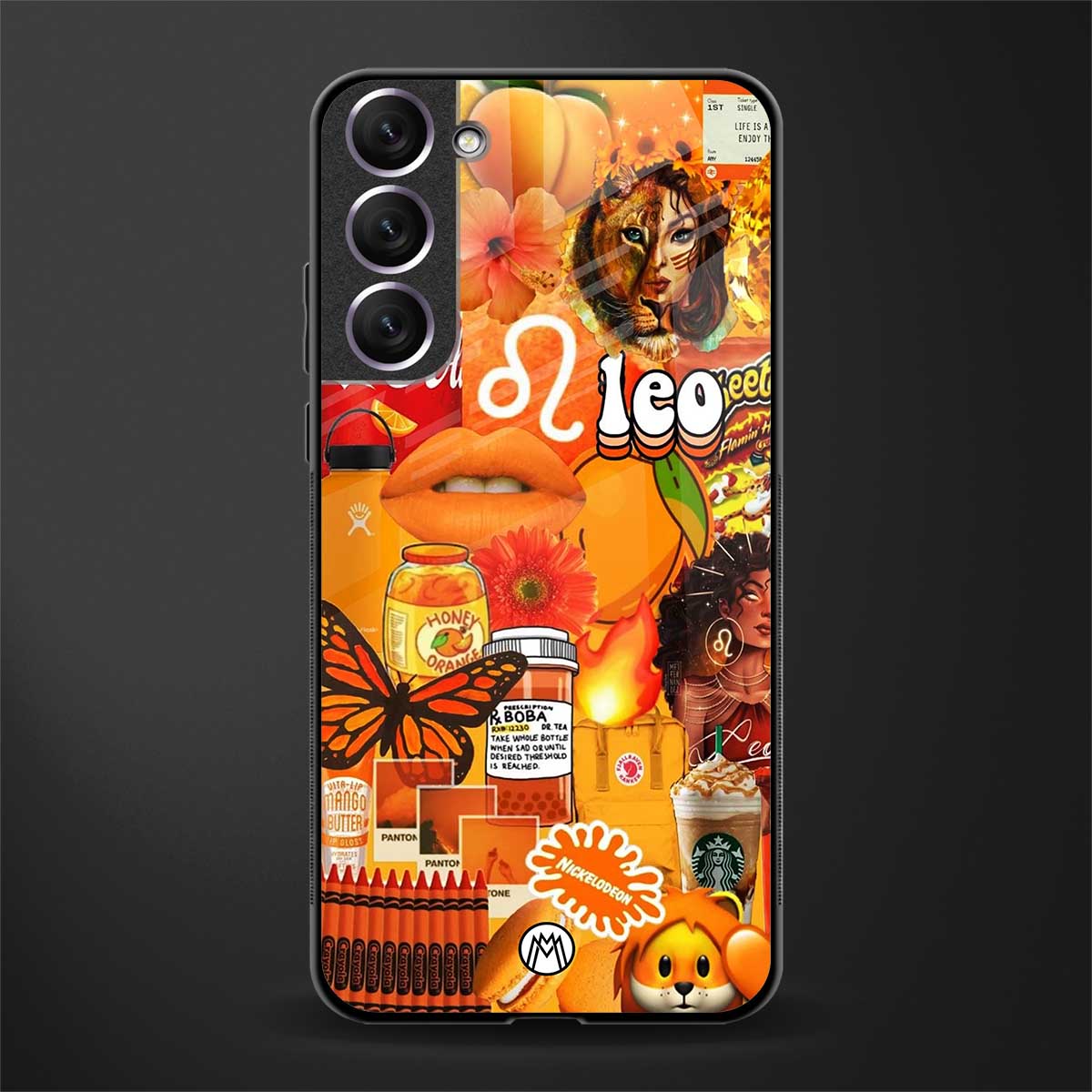 leo aesthetic collage glass case for samsung galaxy s21 image