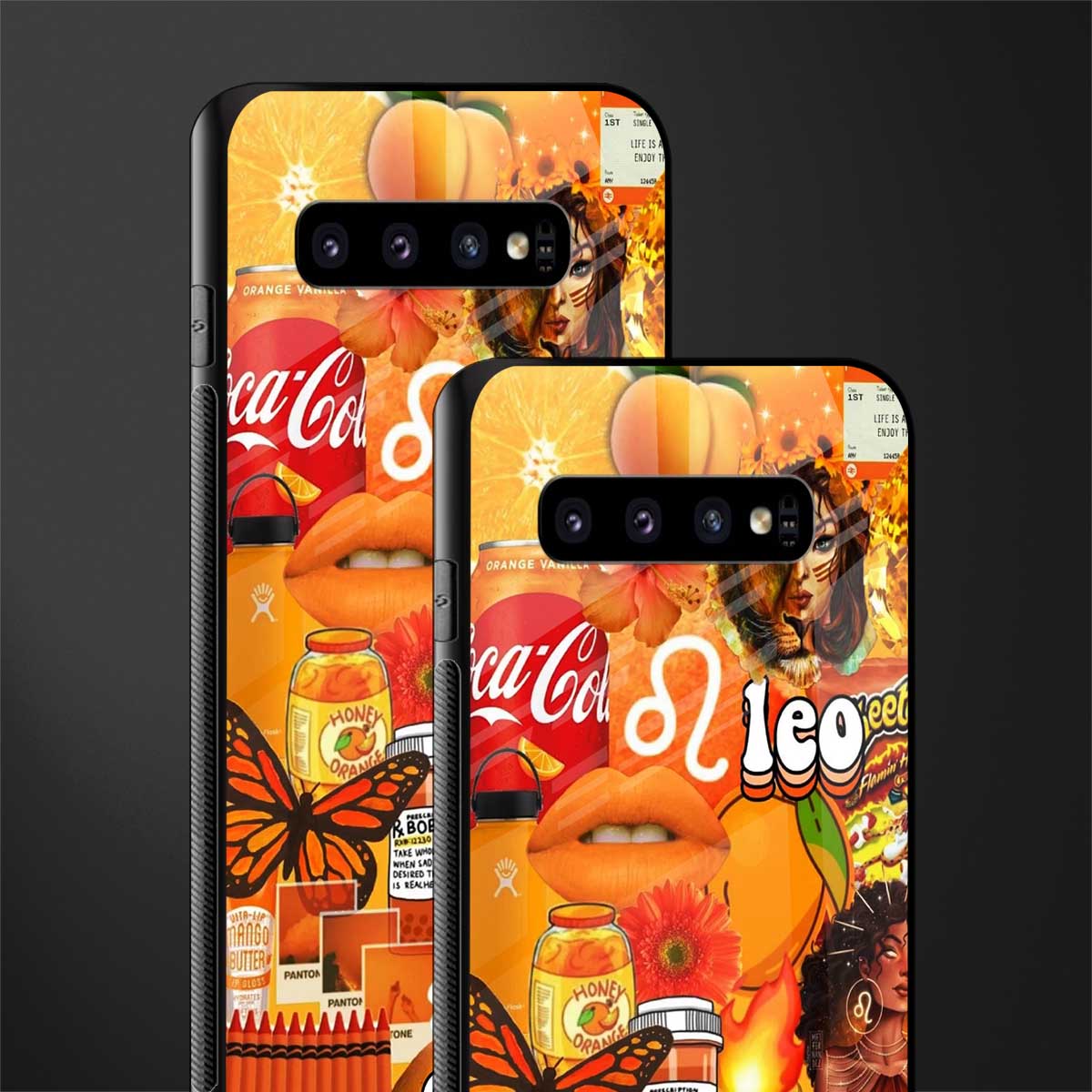 leo aesthetic collage glass case for samsung galaxy s10 image-2