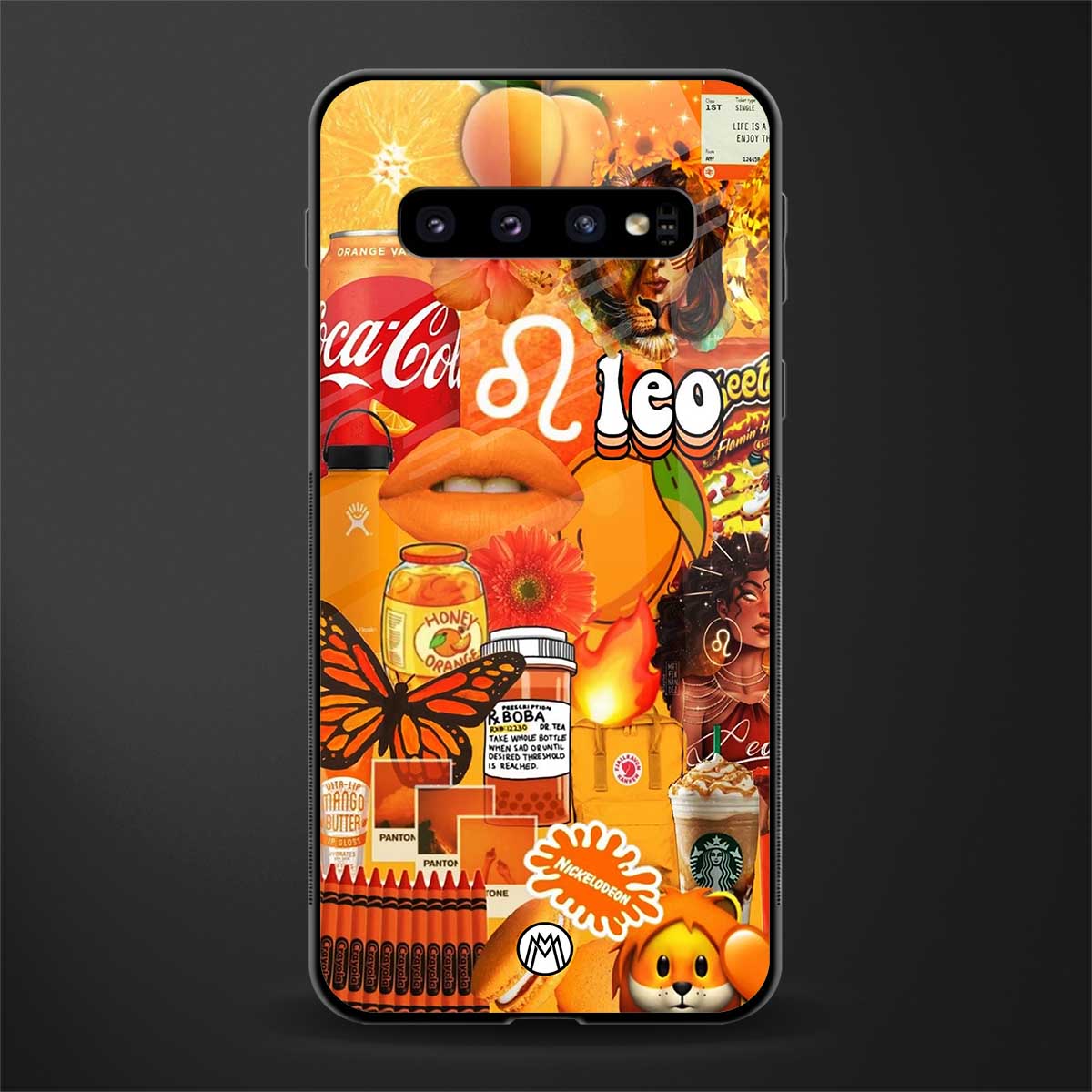 leo aesthetic collage glass case for samsung galaxy s10 image