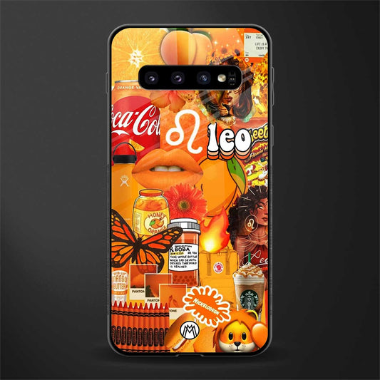 leo aesthetic collage glass case for samsung galaxy s10 image
