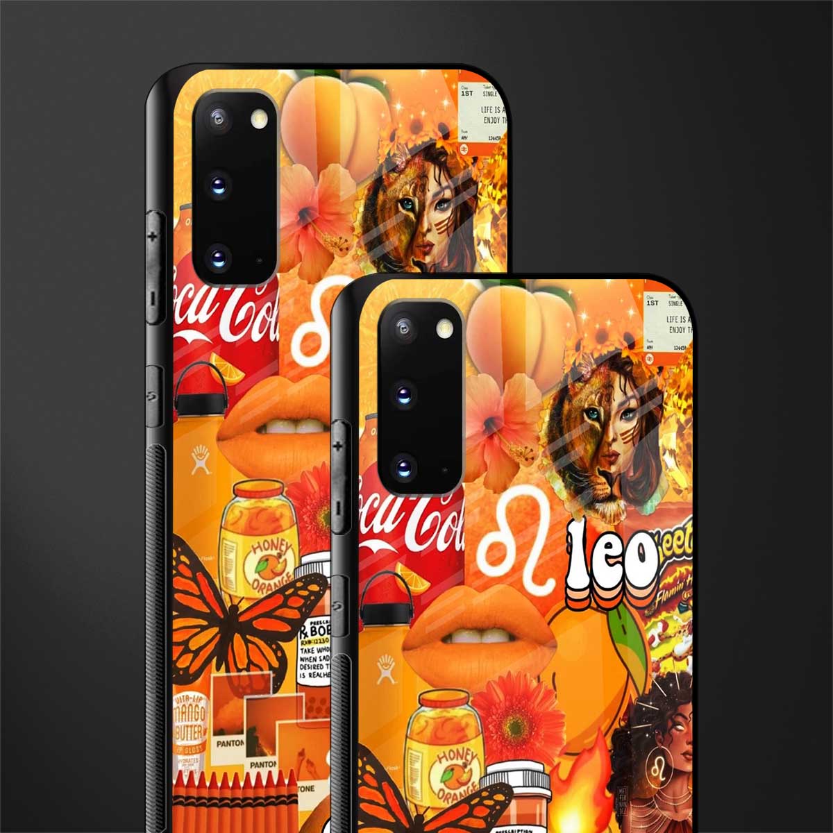 leo aesthetic collage glass case for samsung galaxy s20 image-2