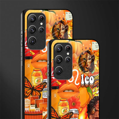 leo aesthetic collage glass case for samsung galaxy s21 ultra image-2