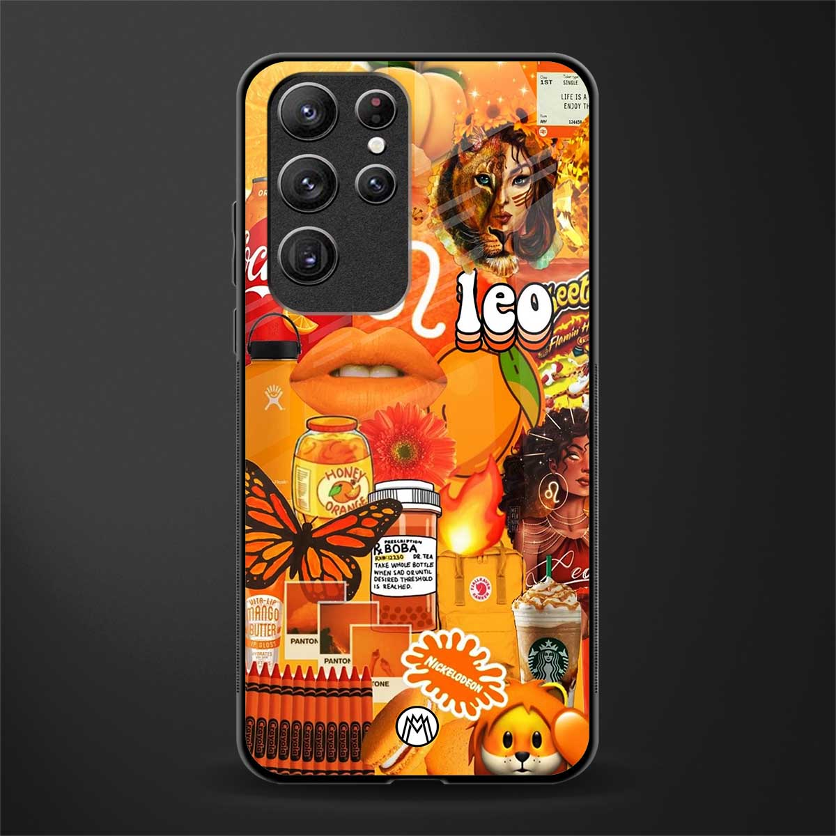 leo aesthetic collage glass case for samsung galaxy s22 ultra 5g image
