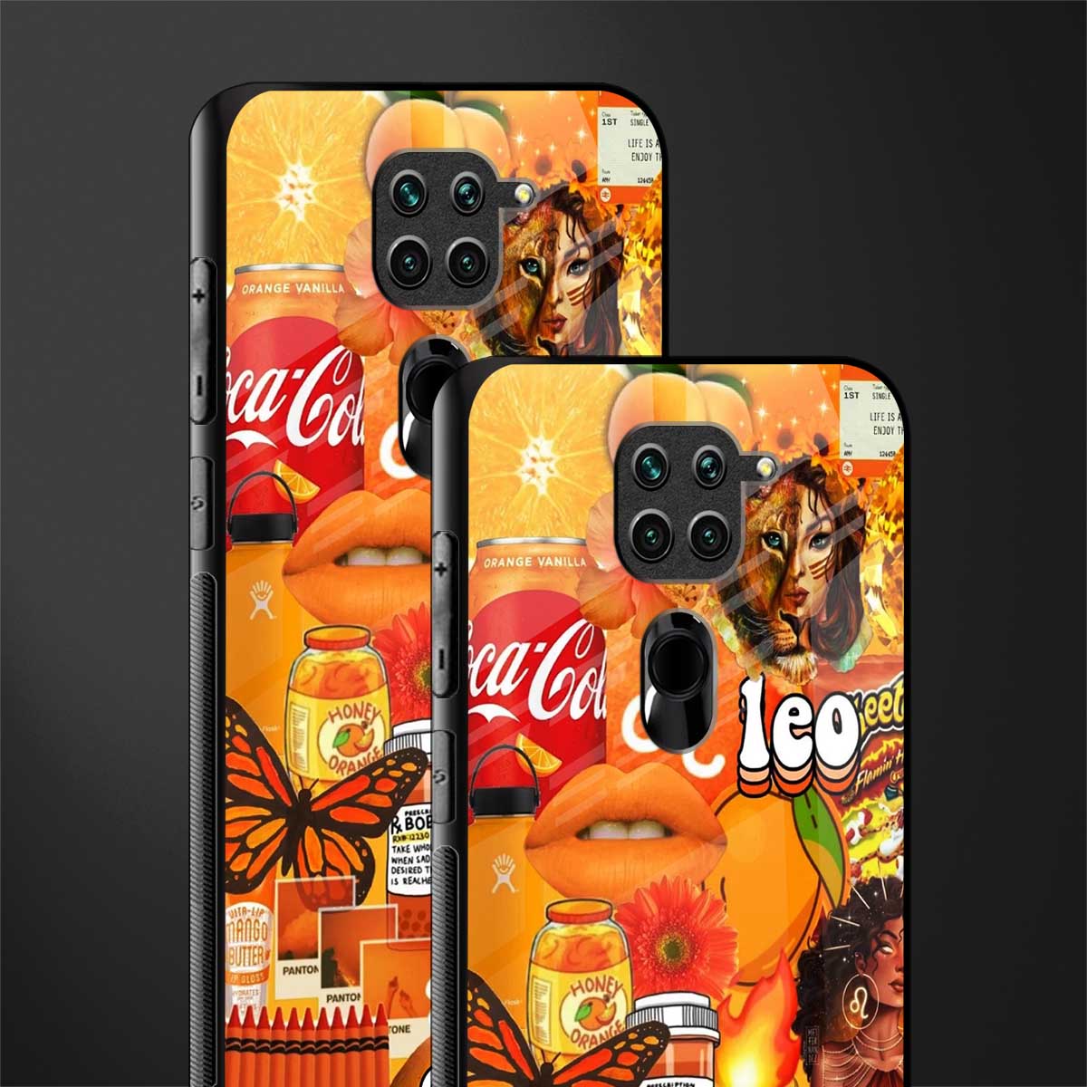 leo aesthetic collage glass case for redmi note 9 image-2