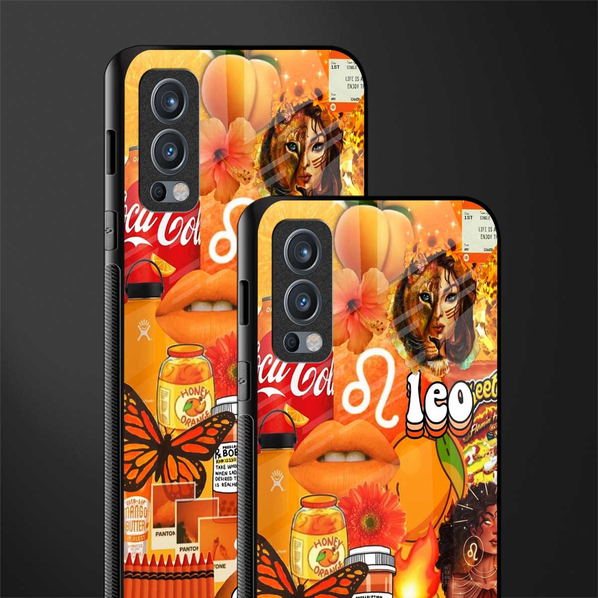 leo aesthetic collage glass case for oneplus nord 2 5g image-2