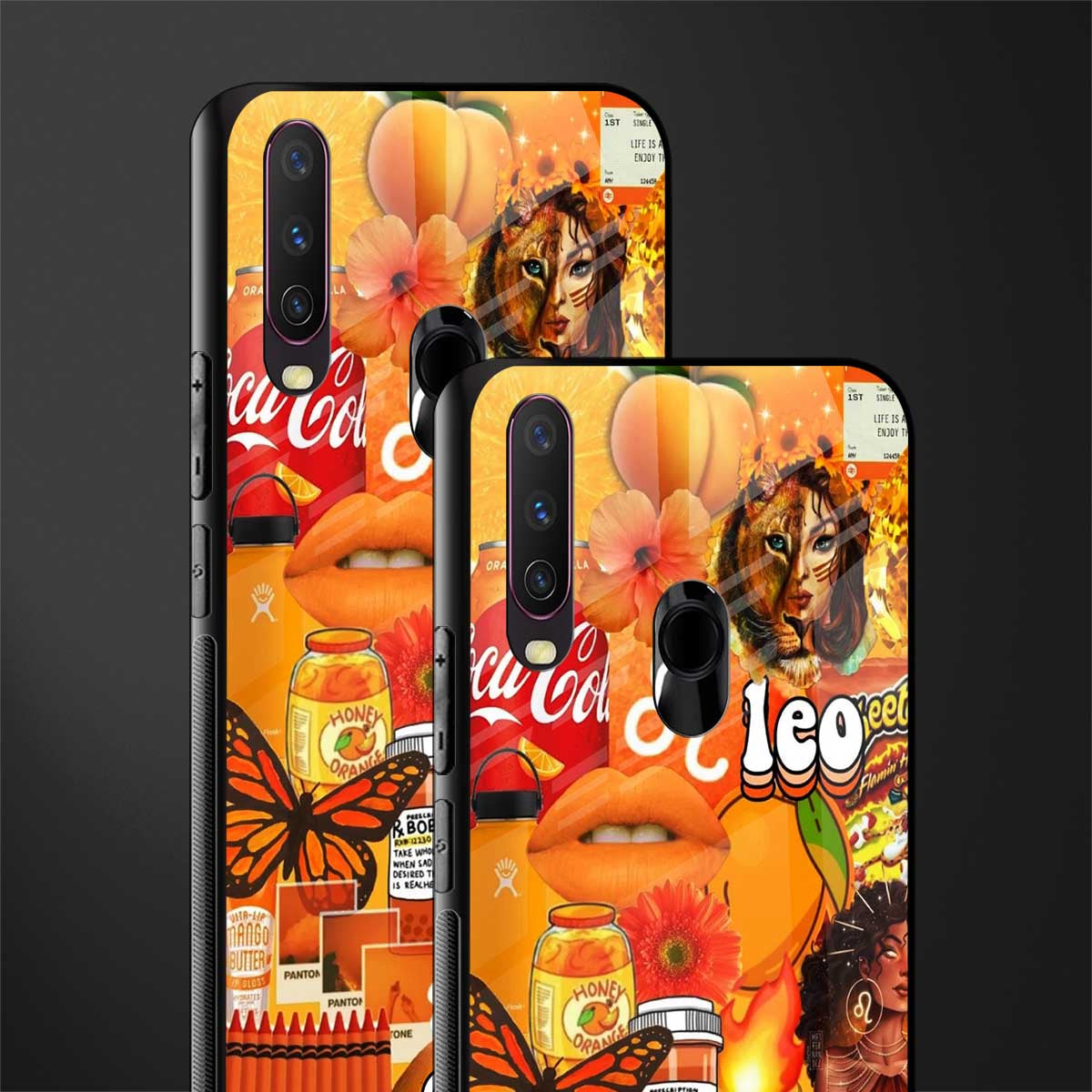 leo aesthetic collage glass case for vivo y15 image-2