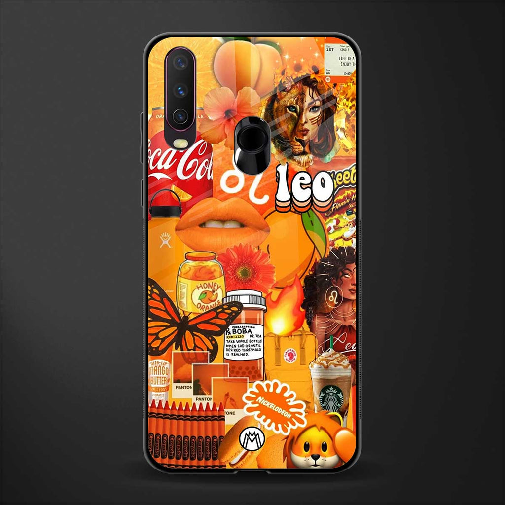 leo aesthetic collage glass case for vivo y12 image