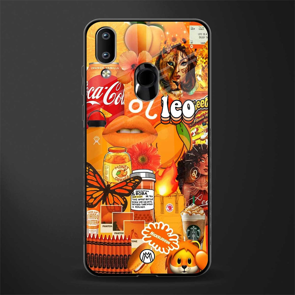 leo aesthetic collage glass case for vivo y95 image