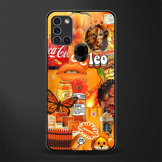 leo aesthetic collage glass case for samsung galaxy a21s image