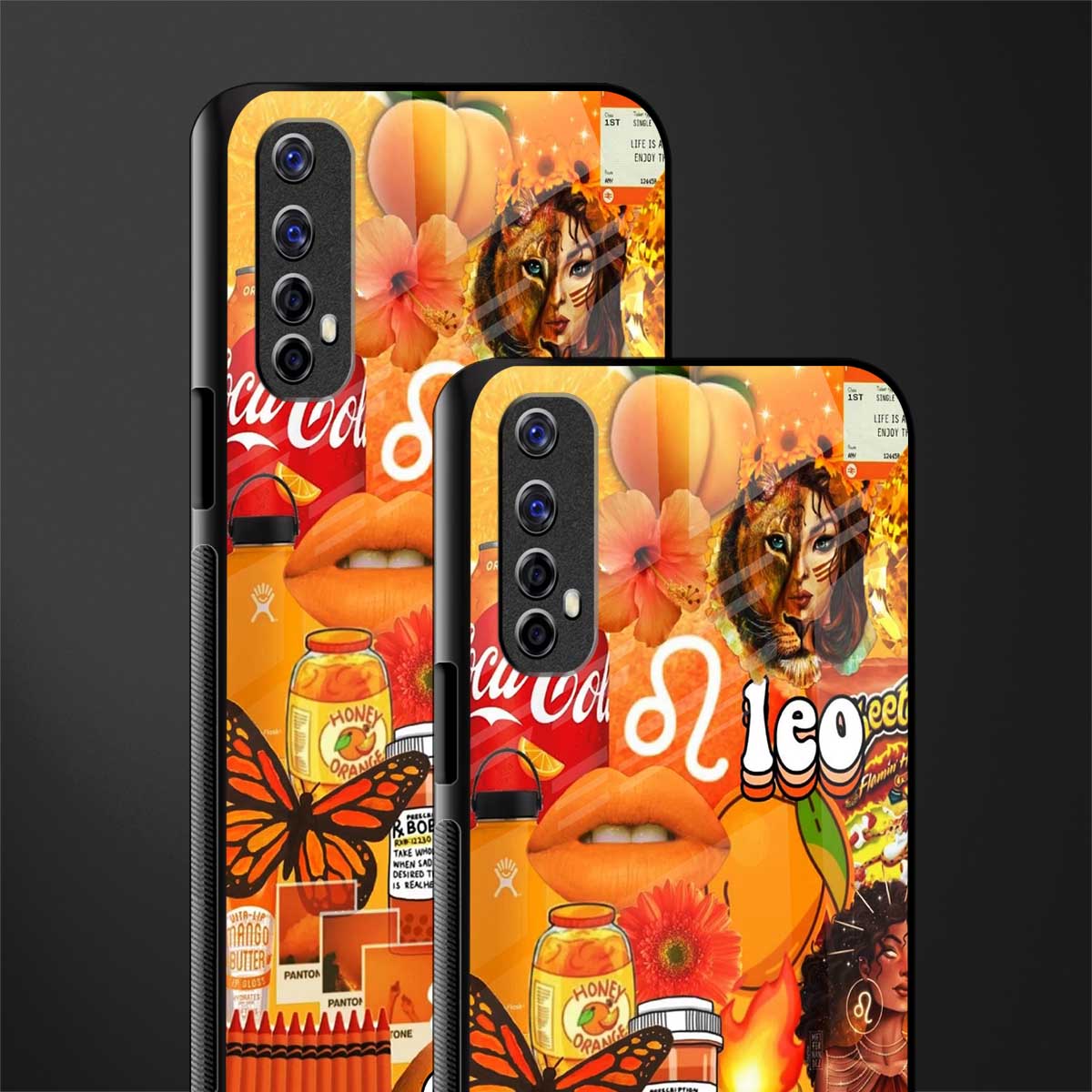 leo aesthetic collage glass case for realme 7 image-2