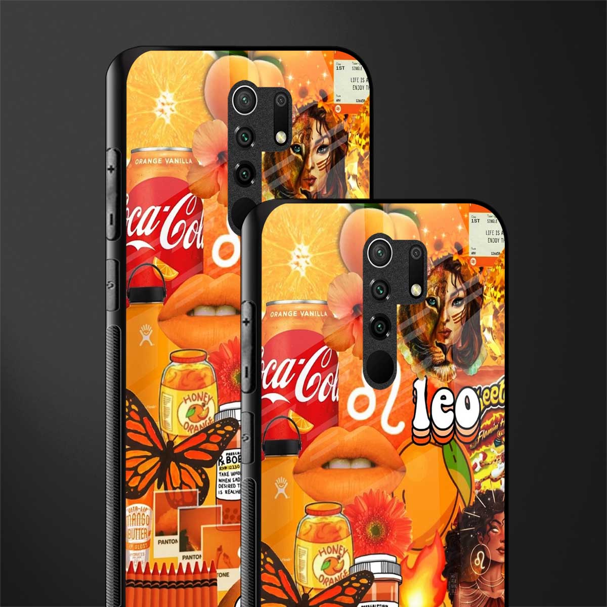 leo aesthetic collage glass case for poco m2 image-2