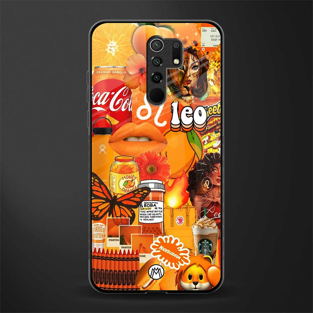 leo aesthetic collage glass case for redmi 9 prime image