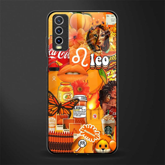 leo aesthetic collage glass case for vivo y20 image