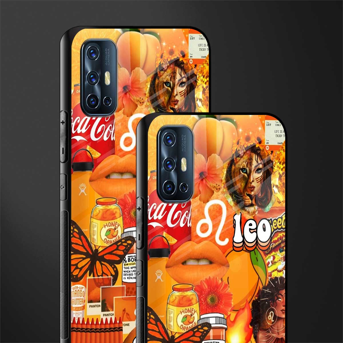 leo aesthetic collage glass case for vivo v17 image-2