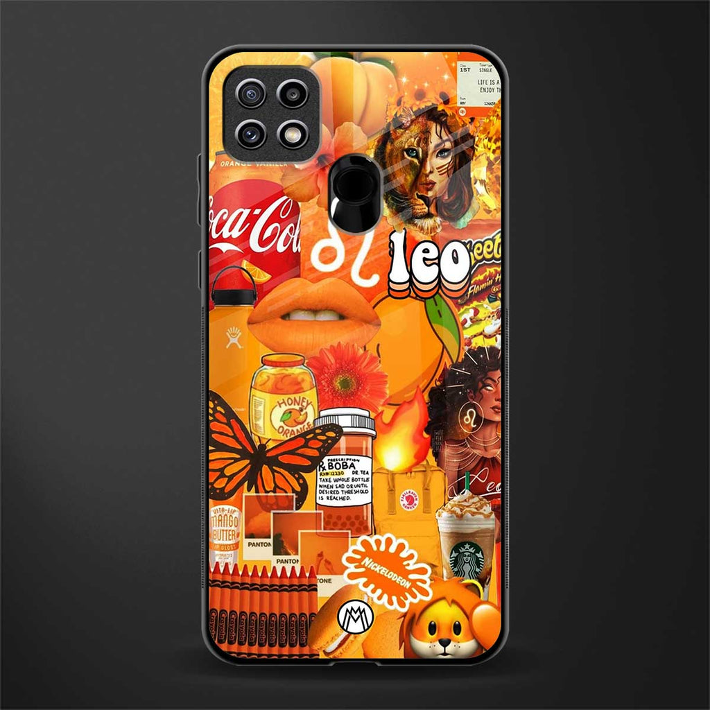 leo aesthetic collage glass case for oppo a15 image