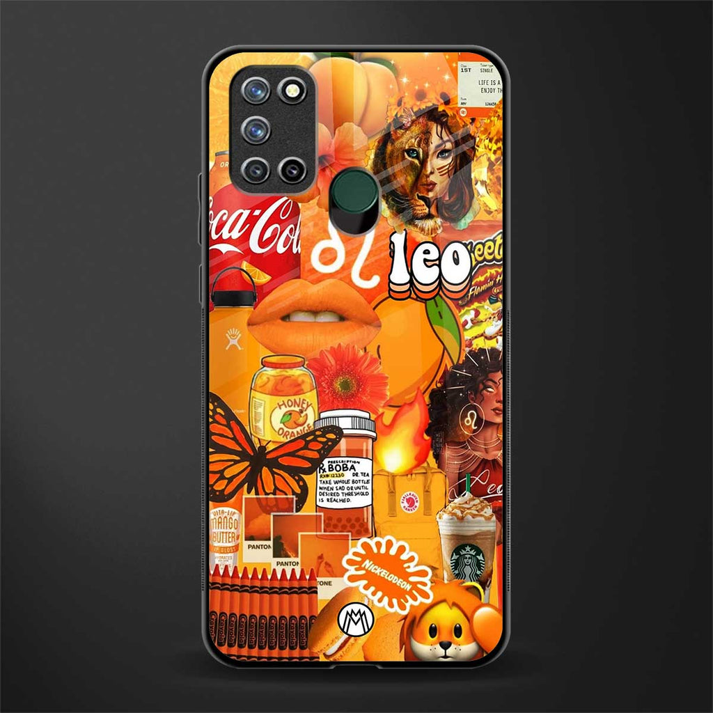 leo aesthetic collage glass case for realme 7i image