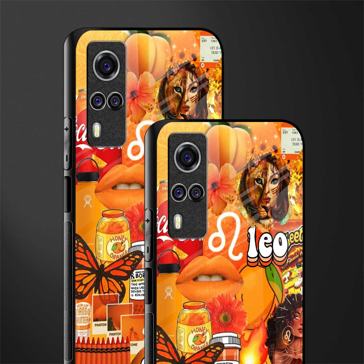 leo aesthetic collage glass case for vivo y51a image-2