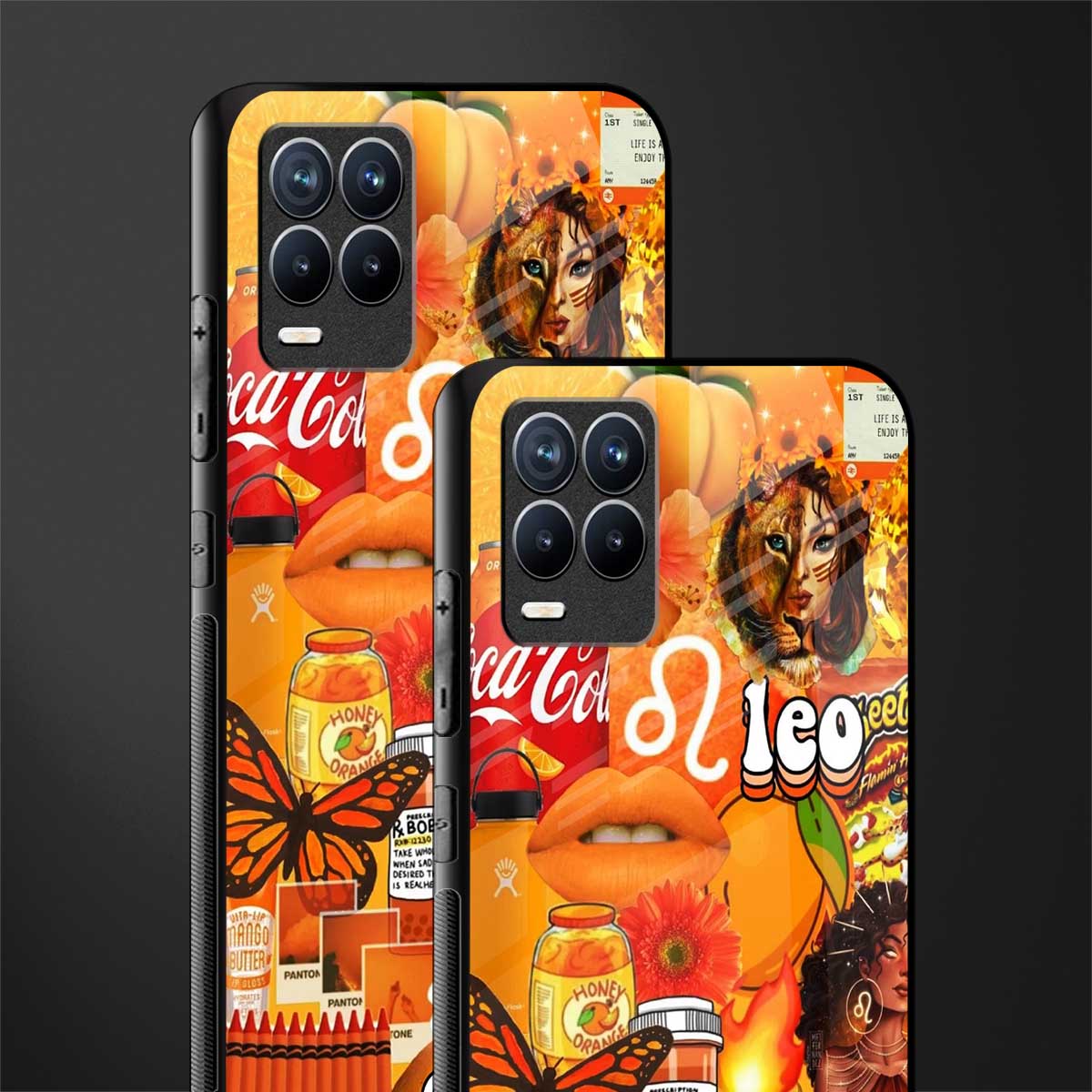 leo aesthetic collage glass case for realme 8 4g image-2