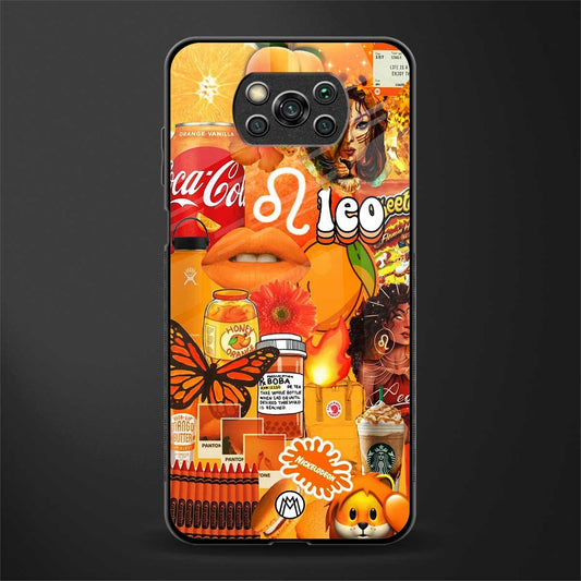 leo aesthetic collage glass case for poco x3 pro image