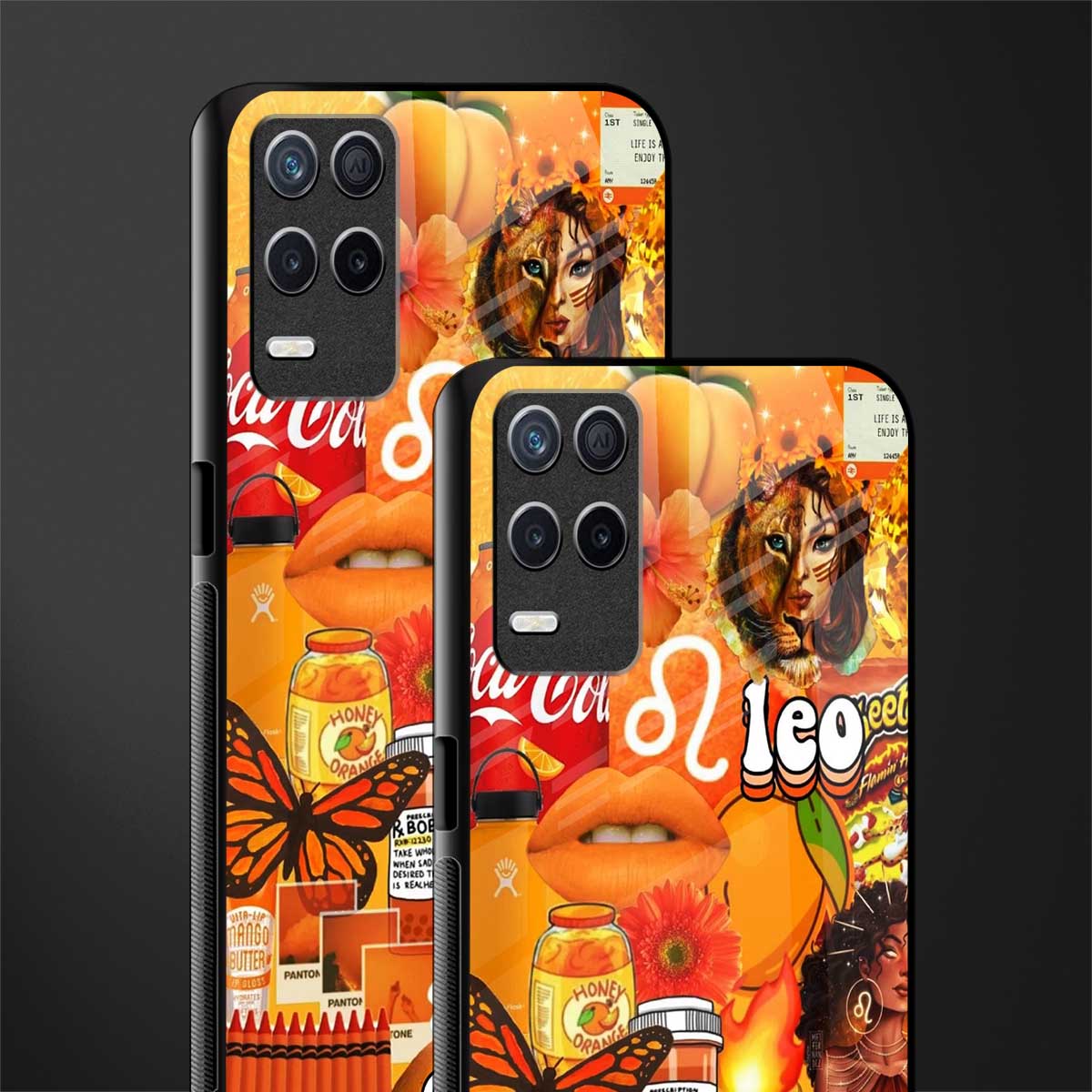 leo aesthetic collage glass case for realme 8 5g image-2