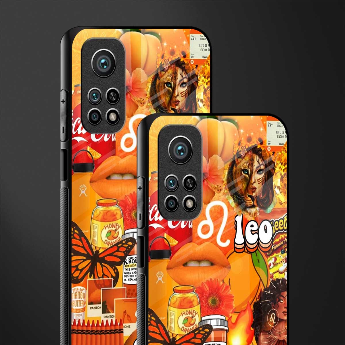 leo aesthetic collage glass case for mi 10t 5g image-2