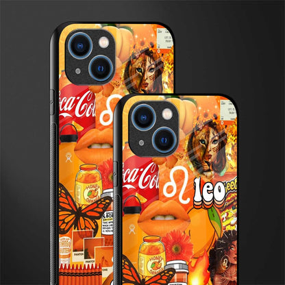 leo aesthetic collage glass case for iphone 13 image-2