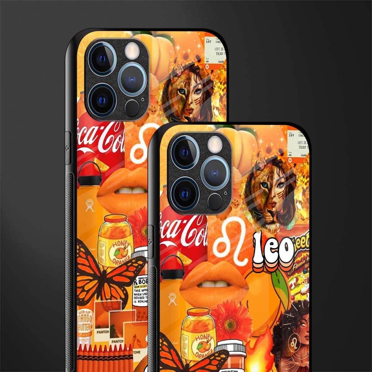 leo aesthetic collage glass case for iphone 12 pro max image-2