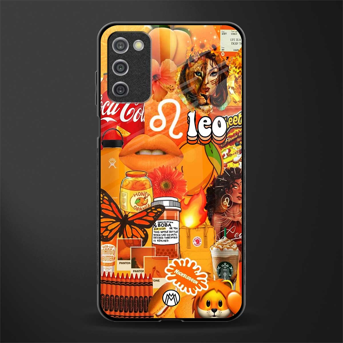 leo aesthetic collage glass case for samsung galaxy a03s image