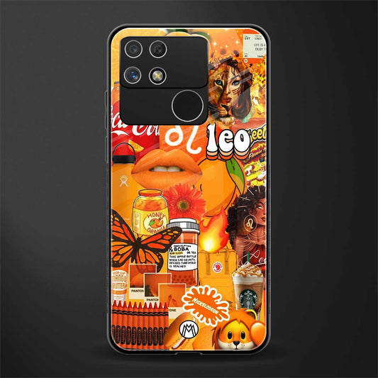 leo aesthetic collage back phone cover | glass case for realme narzo 50a