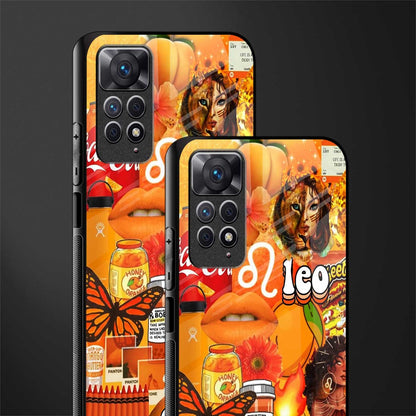 leo aesthetic collage back phone cover | glass case for redmi note 11 pro plus 4g/5g