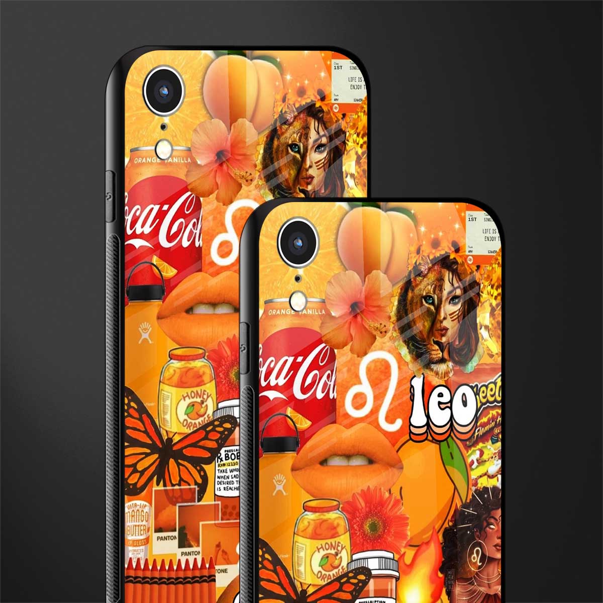 leo aesthetic collage glass case for iphone xr image-2